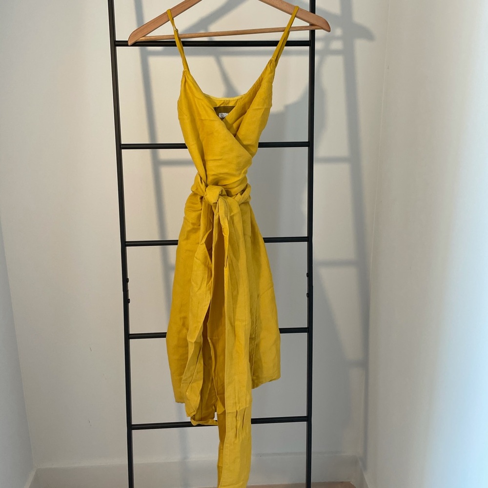 Reformation mustard mid dress summer